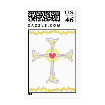 Cross with Heart Postage