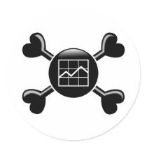 Crossbones Budget Analysis Round Stickers