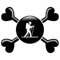 Crossbones Cross Country Skiing photo sculptures