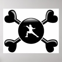 Crossbones Fencing Print
