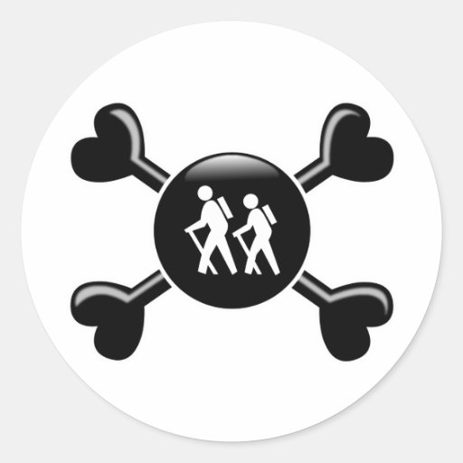 Crossbones Hiking Stickers
