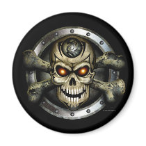 biker, crossbones, death, evil, fantasy, gothic, halloween, harley, motorcycles, Magnet with custom graphic design