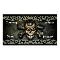 biker, crossbones, death, evil, fantasy, gothic, halloween, harley, science fiction, Business Card with custom graphic design