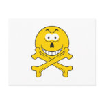 Crossbones Smiley Face Postcard