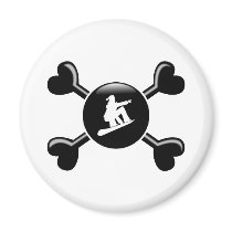 Crossbones Snowboarding magnets