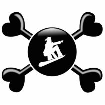 Crossbones Snowboarding photo sculptures