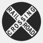 Crossbuck Round Sticker