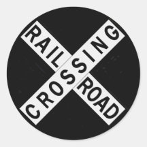 Crossbuck Round Sticker