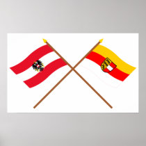 Crossed Austria and Kärnten flags Print