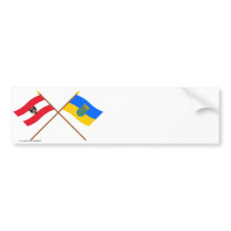 Crossed Austria and Niederösterreich flags Bumper Stickers