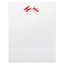 Crossed Austria and Oberösterreich flags Letterhead Template