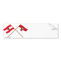 Crossed Austria and Salzburg flags Bumper Sticker