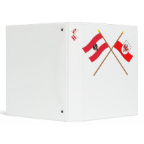 Crossed Austria and Tirol flags 3 Ring Binders