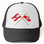 Crossed Austria and Tirol flags hats