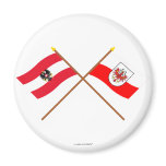 Crossed Austria and Tirol flags Refrigerator Magnet