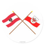 Crossed Austria and Tirol flags Round Sticker