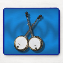 CROSSED BANJOS ON BLUE-USEPAD