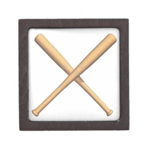 Crossed Baseball Bats Premium Trinket Boxes