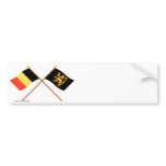 Crossed Belgium and Flemish Brabant Flags Bumper Stickers
