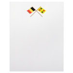 Crossed Belgium and Hainaut Flags Custom Letterhead