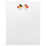 Crossed Belgium and Liège Flags Custom Letterhead