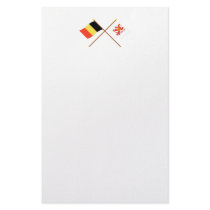 Crossed Belgium and Limbourg Flags Stationery Design