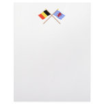 Crossed Belgium and Luxembourg Flags (de facto) Custom Letterhead
