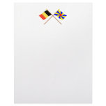 Crossed Belgium and West Flanders Flags Letterhead Design