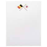 Crossed Belgium & German Speaking Community Flags Personalized Letterhead