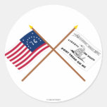 Crossed Bennington and Culpeper Flags Round Sticker