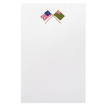Crossed Bennington and Delaware Militia Flags Stationery