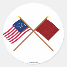 Crossed Bennington and Eutaw Flags Stickers