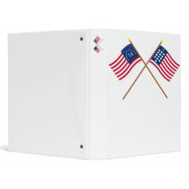 Crossed Bennington and French Alliance Flags Vinyl Binders