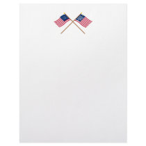 Crossed Bennington and French Alliance Flags Customized Letterhead