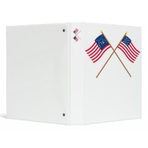 Crossed Bennington and Frigate Alliance Flags 3 Ring Binders