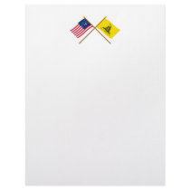 Crossed Bennington and Gadsden Flags Personalized Letterhead