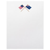 Crossed Bennington and George Rex Flags Customized Letterhead