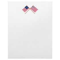 Crossed Bennington and Grand Union Flags Personalized Letterhead