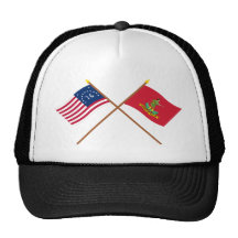Crossed Bennington and Hanover Associators Flags Hats