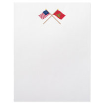 Crossed Bennington and Hanover Associators Flags Custom Letterhead
