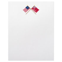 Crossed Bennington and Liberty Flags Letterhead Design