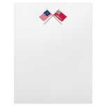 Crossed Bennington and Liberty Flags Letterhead Design