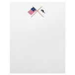 Crossed Bennington Flag and New York Ensign Personalized Letterhead