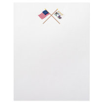 Crossed Bennington & Washington's Lifeguard Flags Custom Letterhead
