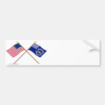 Crossed Betsy Ross and 2nd Regiment Light Dragoons Bumper Stickers