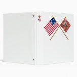 Crossed Betsy Ross and Bedford Flags 3 Ring Binders