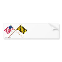 Crossed Betsy Ross and Brigantine Reprisal Flags Bumper Stickers