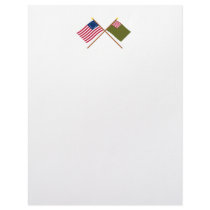 Crossed Betsy Ross and Delaware Militia Flags Letterhead Design