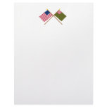 Crossed Betsy Ross and Delaware Militia Flags Letterhead Design