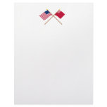 Crossed Betsy Ross and Forster-Knight Flags Personalized Letterhead